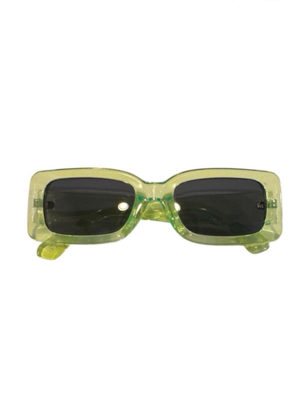 Translucent Lime Rectangular Sunglasses